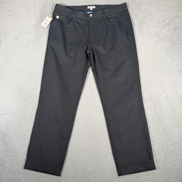 Peter Millar Other - Peter Millar Pants Mens 36x28* Black EB66 Golf Performance Cuffed Casual Hemmed